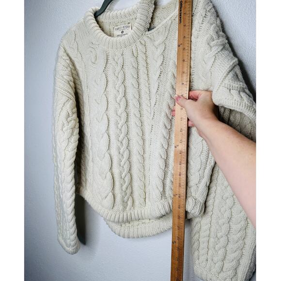 Tempest & Bentley Cream Chunky Knit 100% Wool Long Sleeve Sweater M - Picture 12 of 13